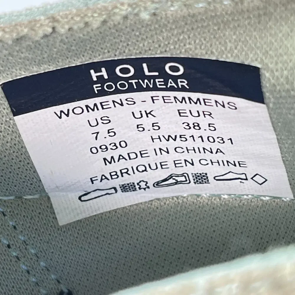 Holo Credimus Green Brown Quilted Slip On Sneakers Shoes Women's Shoes Size 7.5